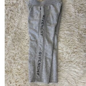 GIVENCHY Kids Gray Sweatpants Cropped‎ Logo Detail Raw Hem Size 4